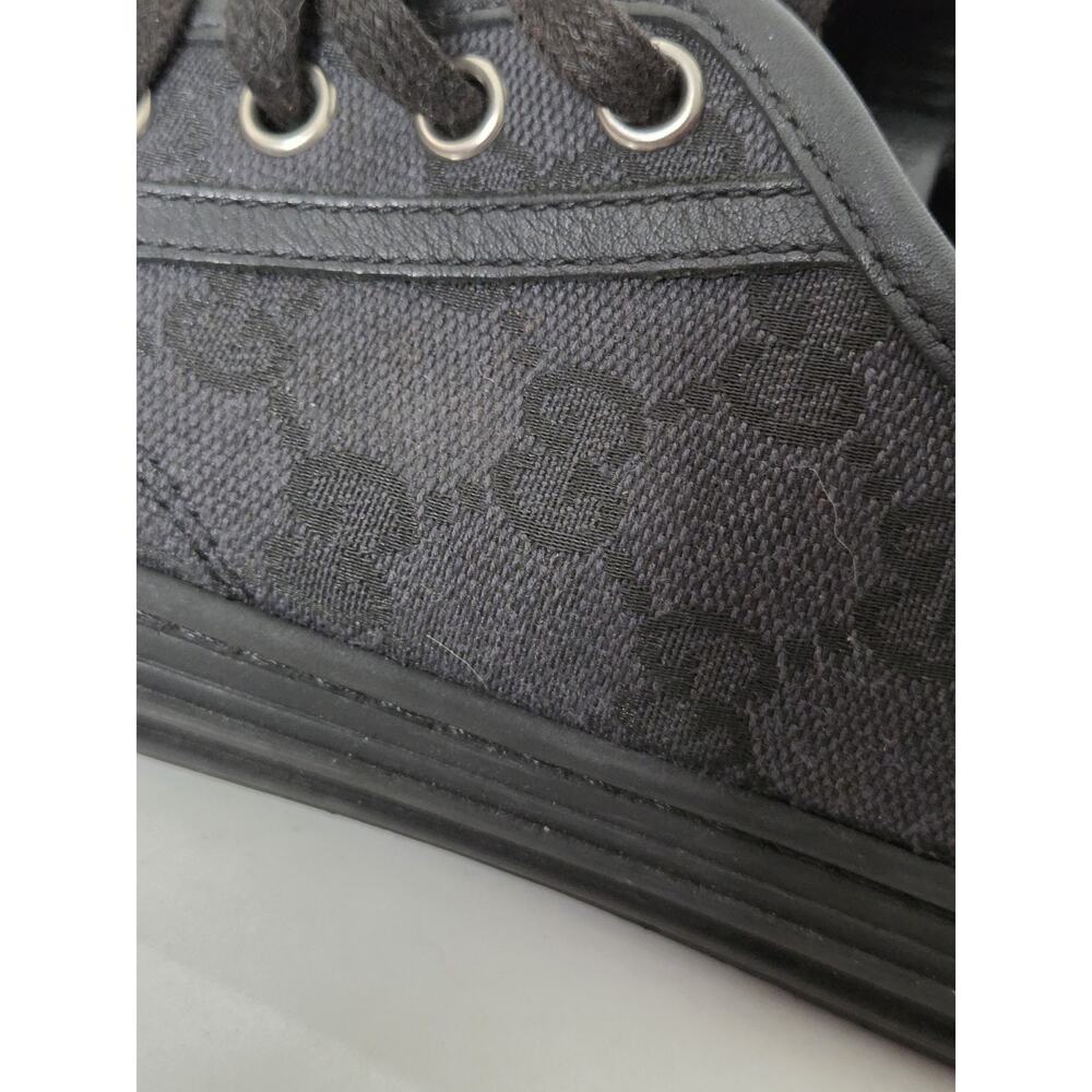 Authentic Gucci GG Supreme Canvas Sneakers Black Low Top EU 37 - Picture 11 of 13